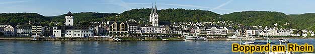 Boppard am Rhein mit Kurtrierischer Burg und Severinskirche