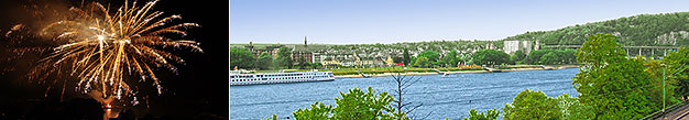 Feuerwerk Schiffsrundfahrt zum Fest der 1000 Lichter in Andernach am Rhein